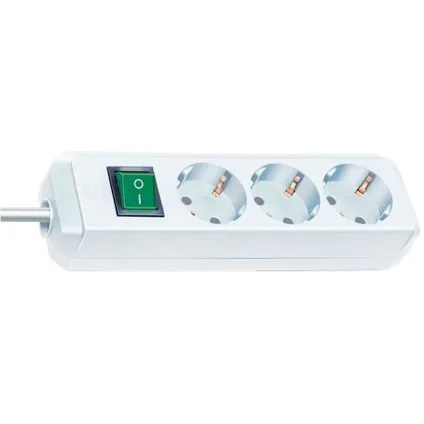 Brennenstuhl Stekkerdoos Eco-Line Met Schakelaar 3-Voudig Wit 5 M H05Vv-F 3G1,5