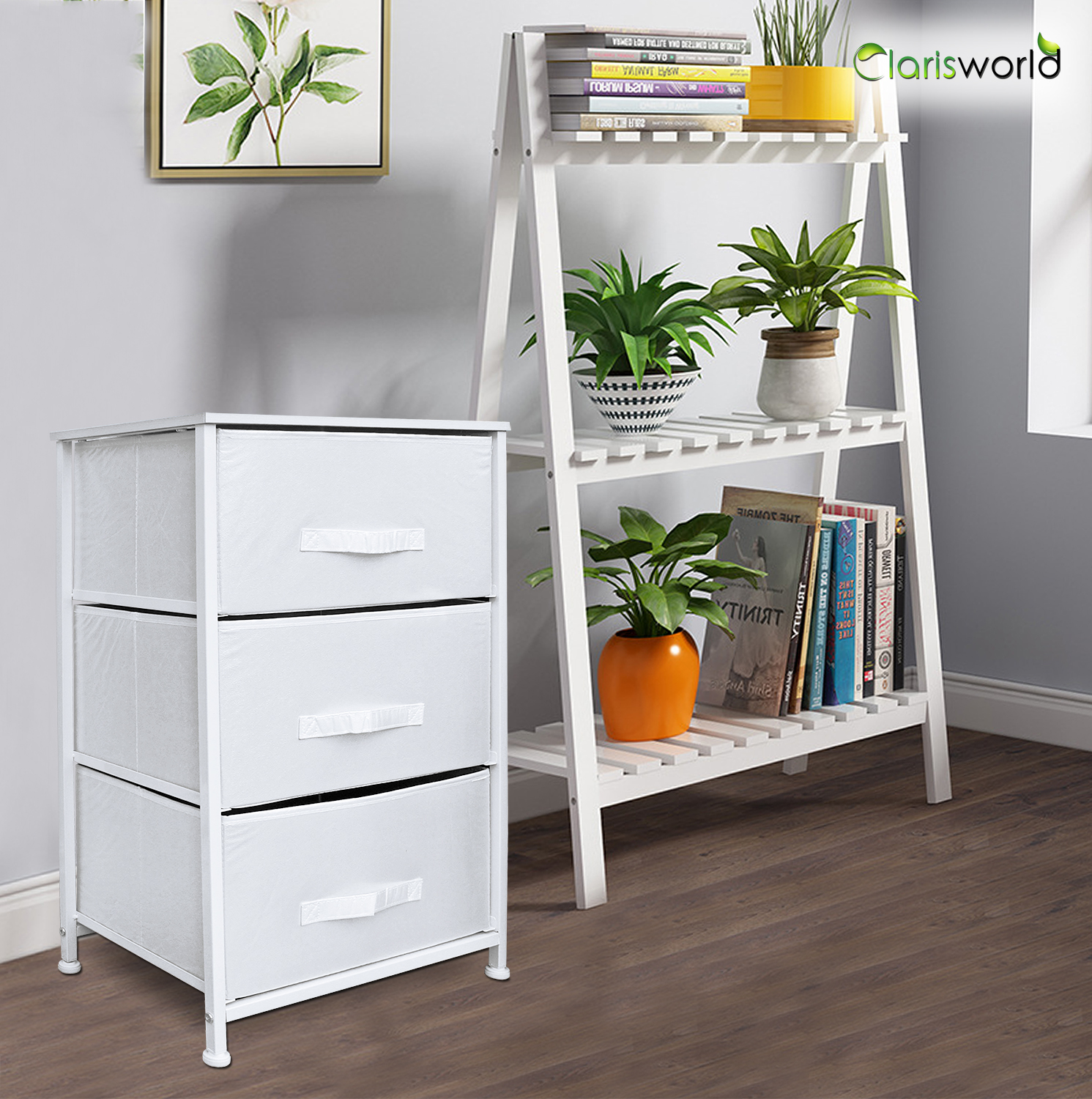 3 Drawer Storage Unit White Clarisworld