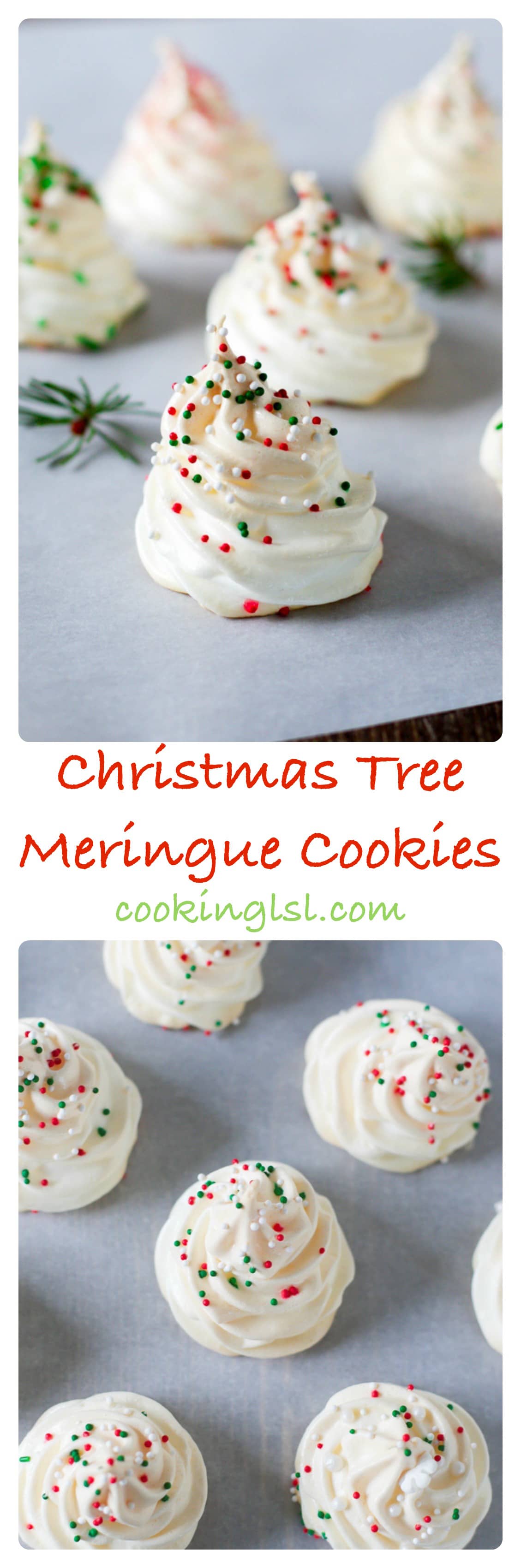 Christmas Tree Meringue Cookies