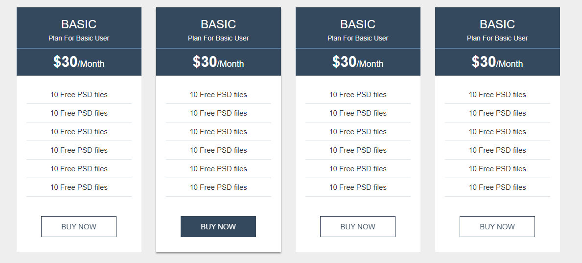 Pricing Table Codepen Pricing Table with Bootstrap / The original