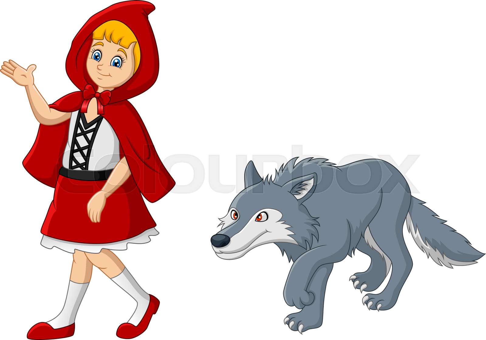 Little red riding hood with wolf Stock vector Colourbox