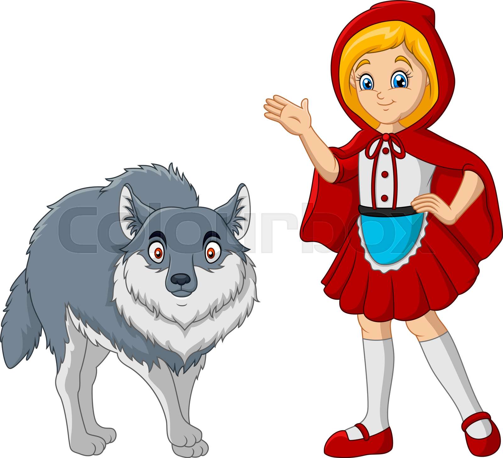 Little red riding hood with wolf Stock vector Colourbox