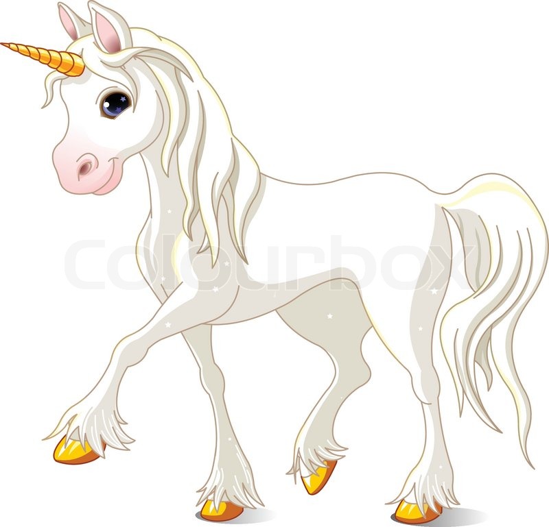 Enhjørning, clipart, eventyr Stock vektor Colourbox