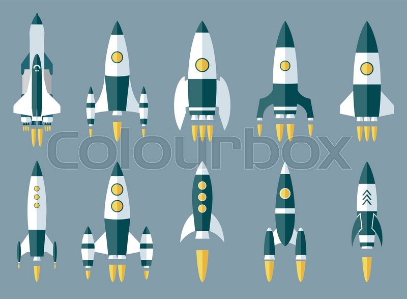 Rakete, modern, icon Colourbox