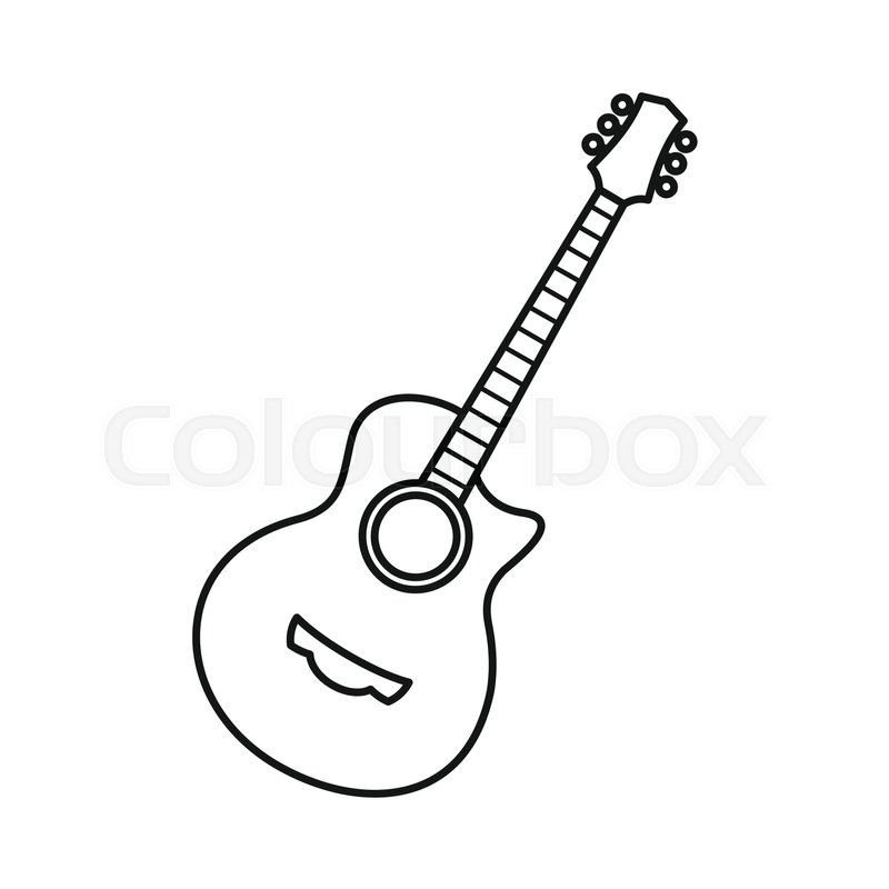 Guitar icon in outline style isolated Stock Vector Colourbox