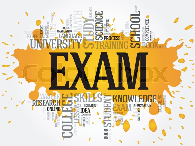 EXAM word cloud collage, education Stock vector Colourbox