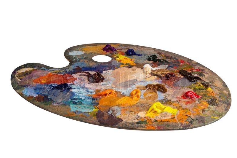Artist's palette Stock Photo Colourbox