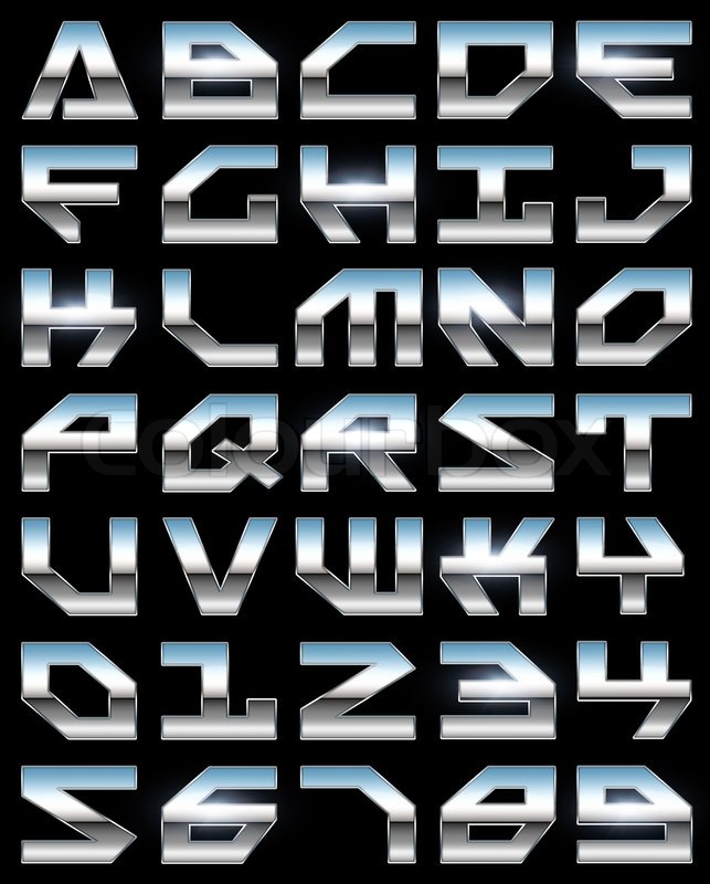 Chrome alphabet Stock Photo Colourbox