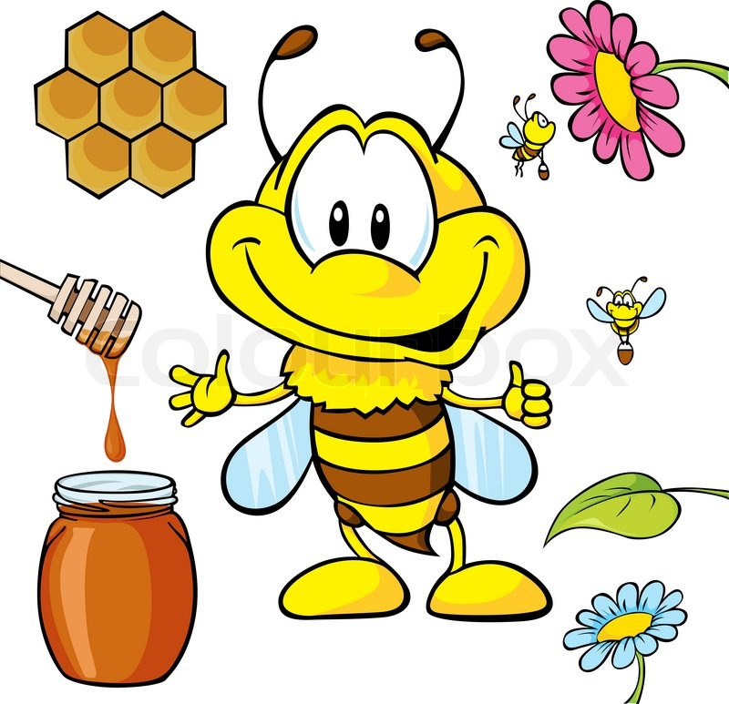 Lustige BienenKarikatur Colourbox