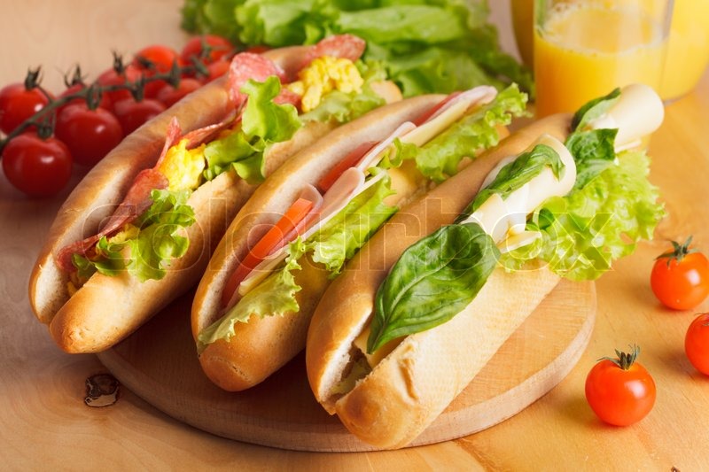 Various types of sandwiches Stock image Colourbox