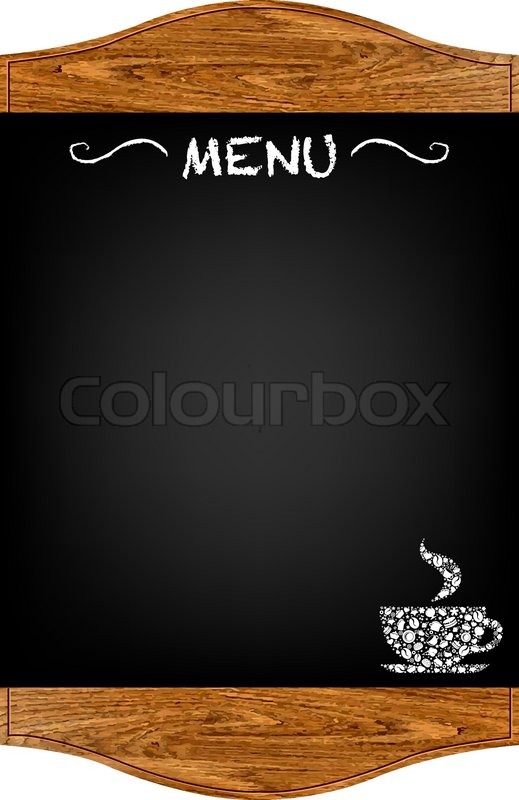 Restaurant Menu Board With Gradient Mesh, Isolated On Red Background
