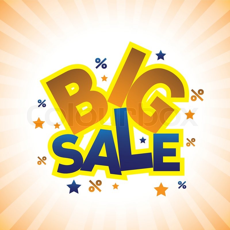 Concept vector graphic banner announcing big sale discounted prices