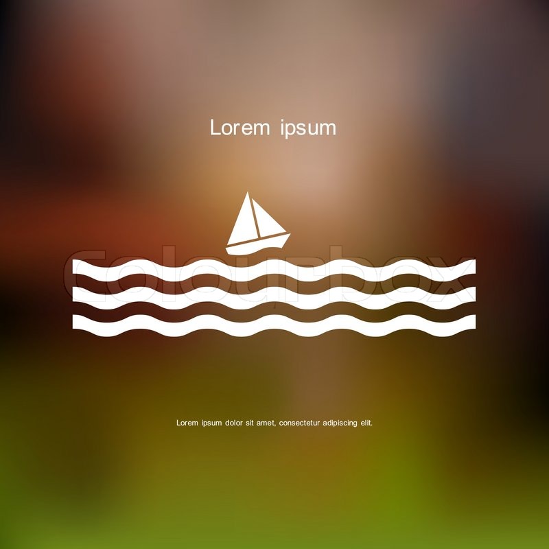 Stilisierte Segelboot und Wellen StockVektor Colourbox