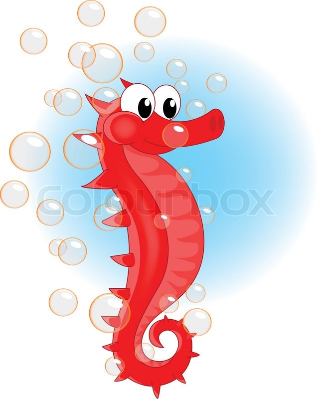 Niedliche Seepferdchencartoon StockVektor Colourbox