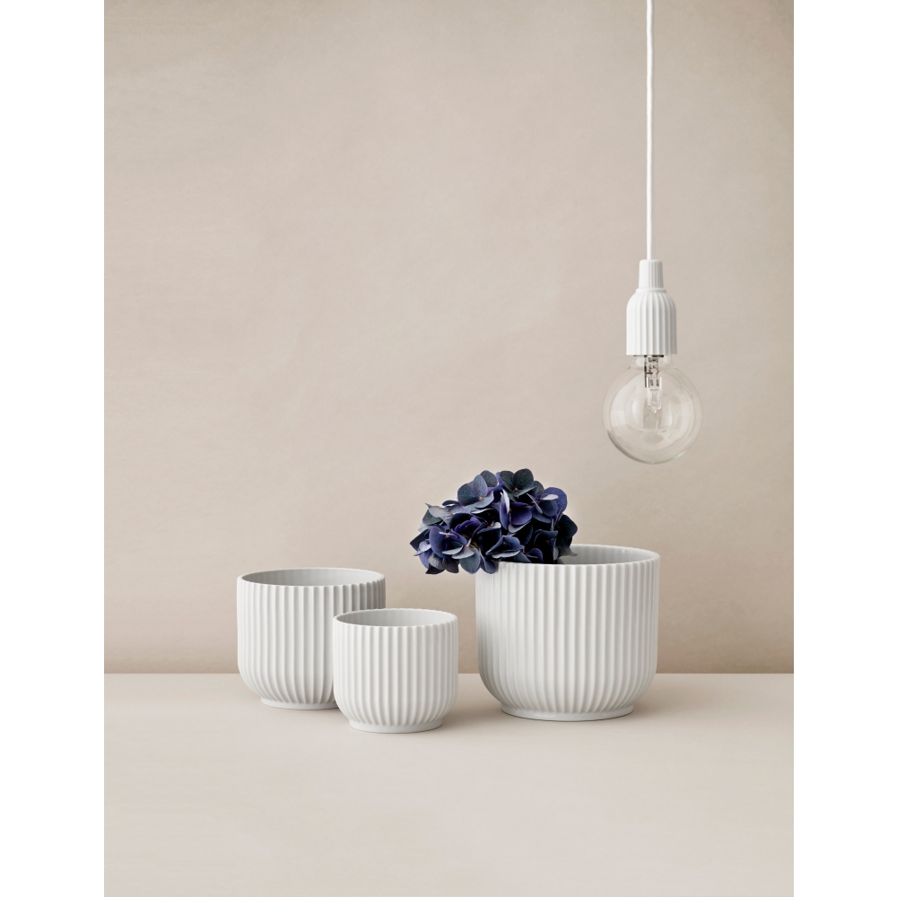 Lyngby Blumentopf weiß groß nunido.