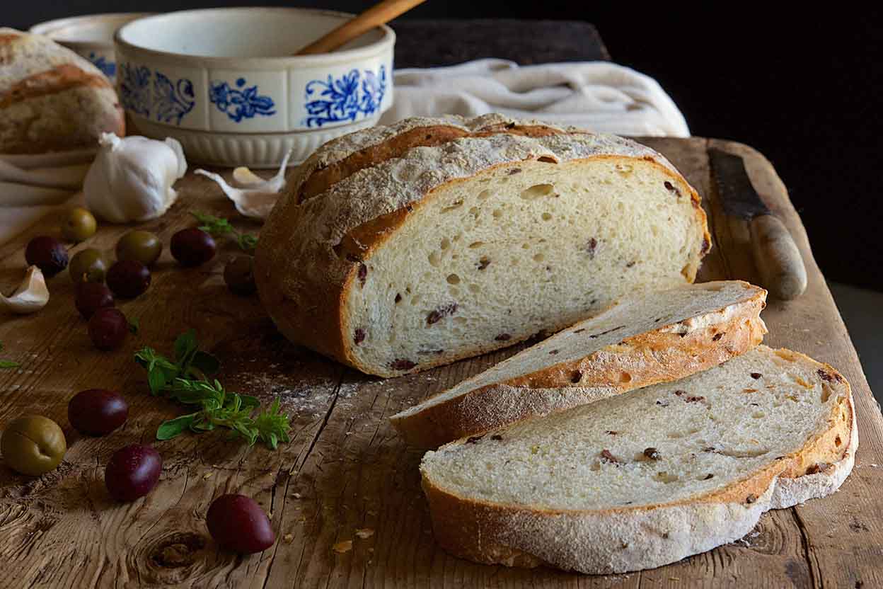 Rustic Olive Sourdough Bread Recipe King Arthur Flour