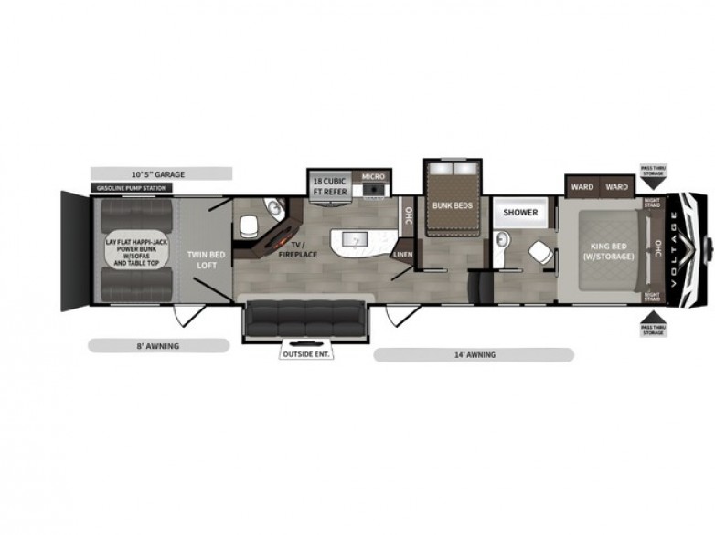 2021 Voltage 4205 Toy Hauler (Fifth Wheel) by Dutchmen On
