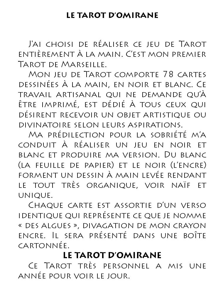 LE TAROT D’OMIRANE Ulule