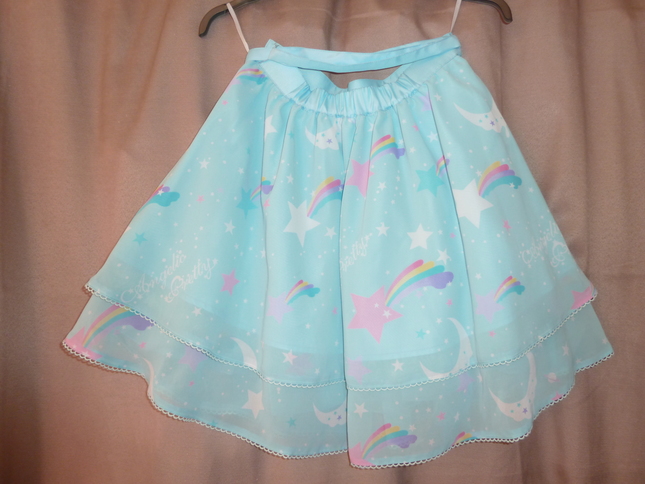 Angelic Pretty Dream Sky 2013 Skirt in Sax Skirts Lace Market