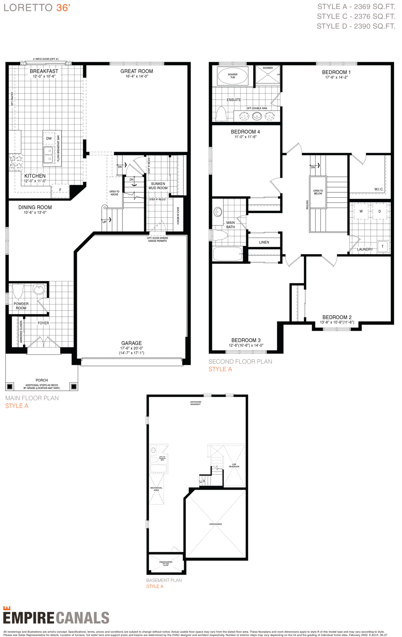 Loretto Floor Plan in Empire Canals Empire Communities