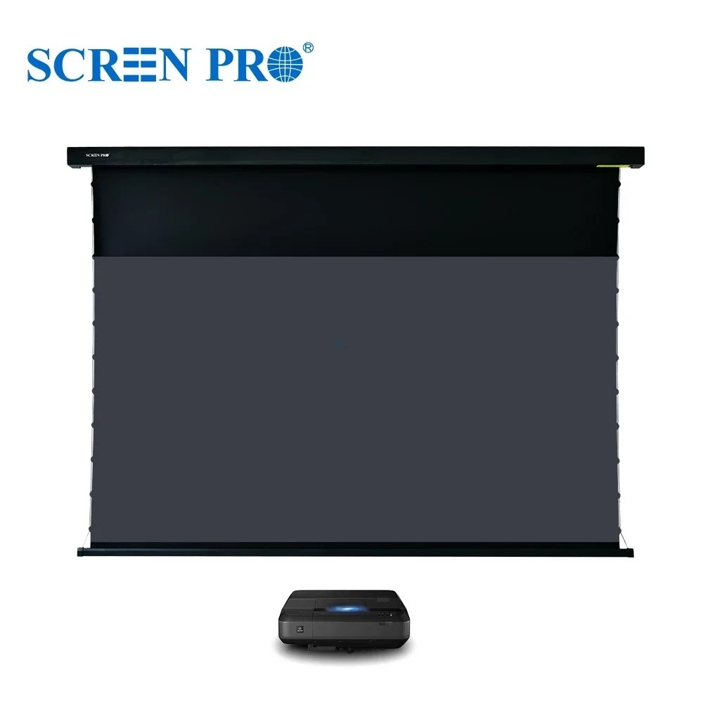 Screen Pro 100" Electric Slimline TabTensioned Drop Down Screen