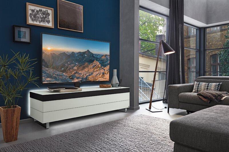 TVLowboard Media Smart Weiß / Weißglas Segmüller