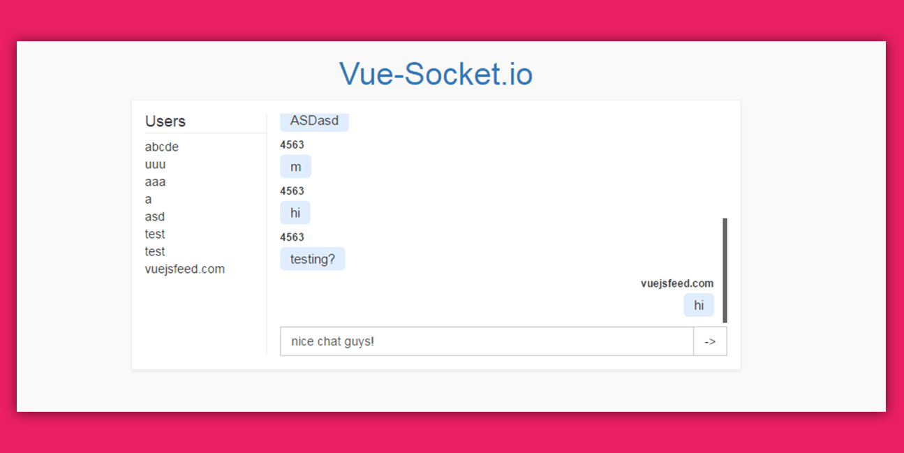 VueSocket.io Socket.io with Vue.js Vue.js Feed