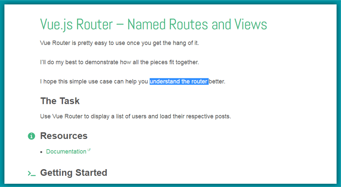 Vue.js Router Tuts Named Routes and Views Vue.js Feed