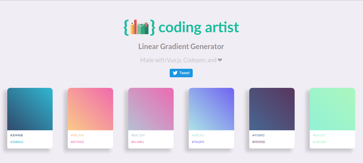 Linear Gradients made with Vue.js Slot Digital