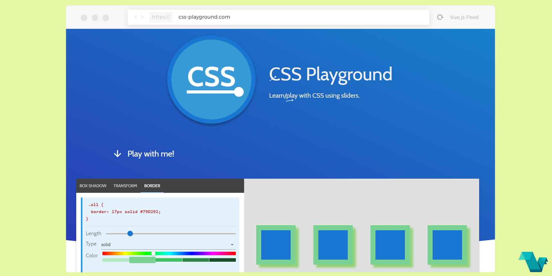 CSS Playground A Nuxt.js powered app Vue.js Feed