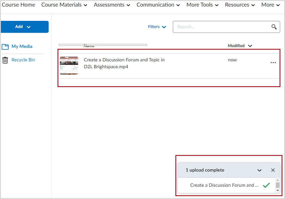 Media Library | D2L Brightspace Help For Faculty