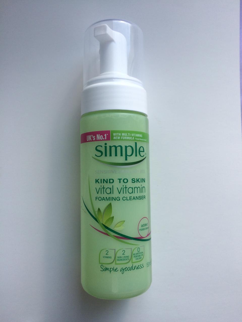 simple foaming face wash