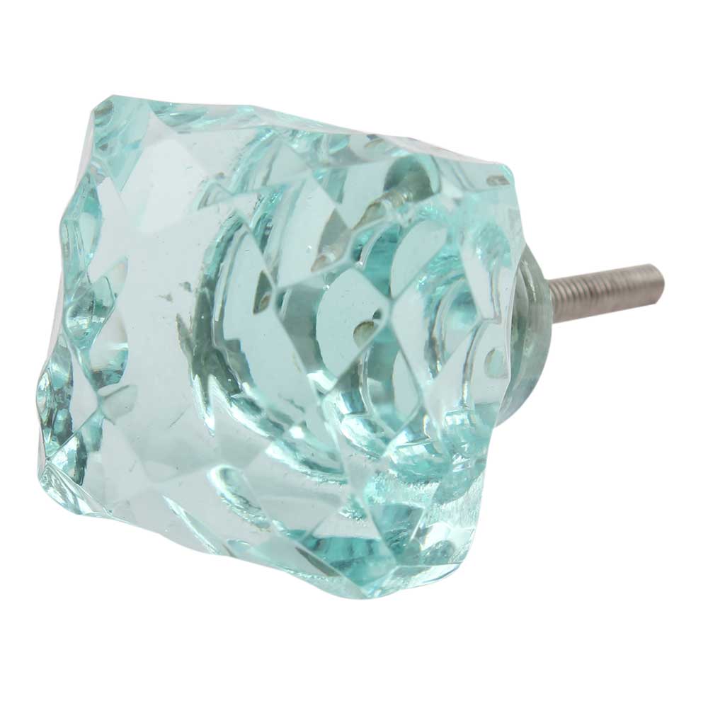 Water Glass Square Cut Drawer Knob