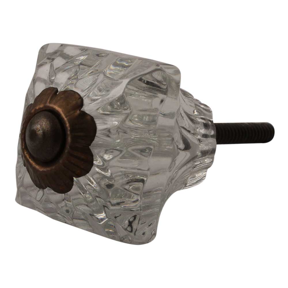 Clear Glass Square Cut Drawer Knob Online