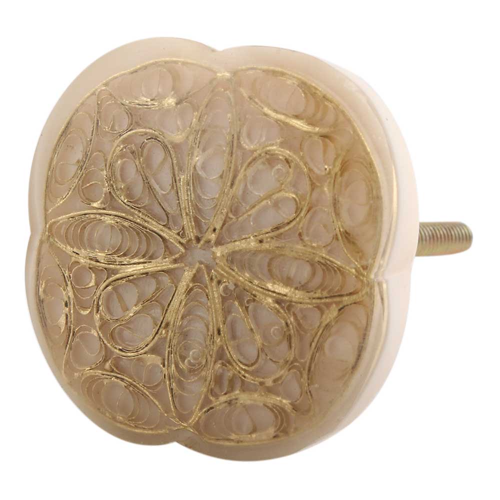 Golden Flower Bone Dresser Knob Online