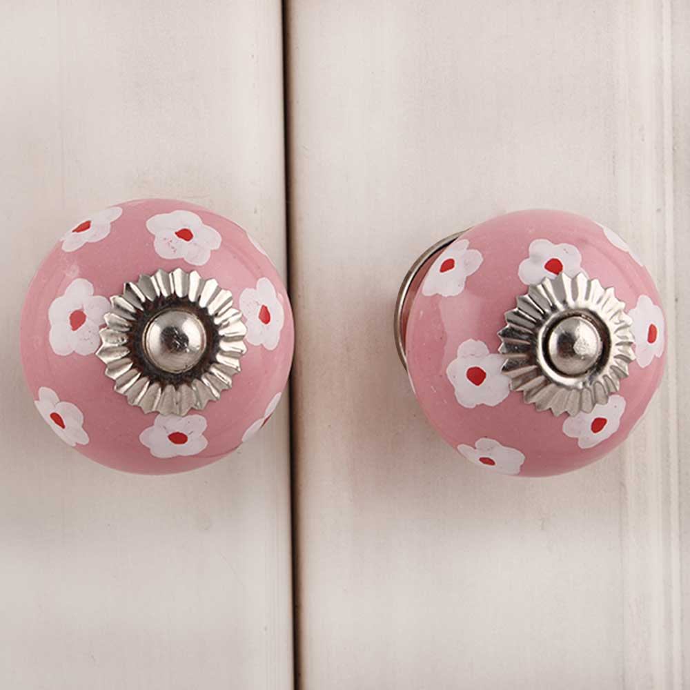 Pink Tiny Flower Knob