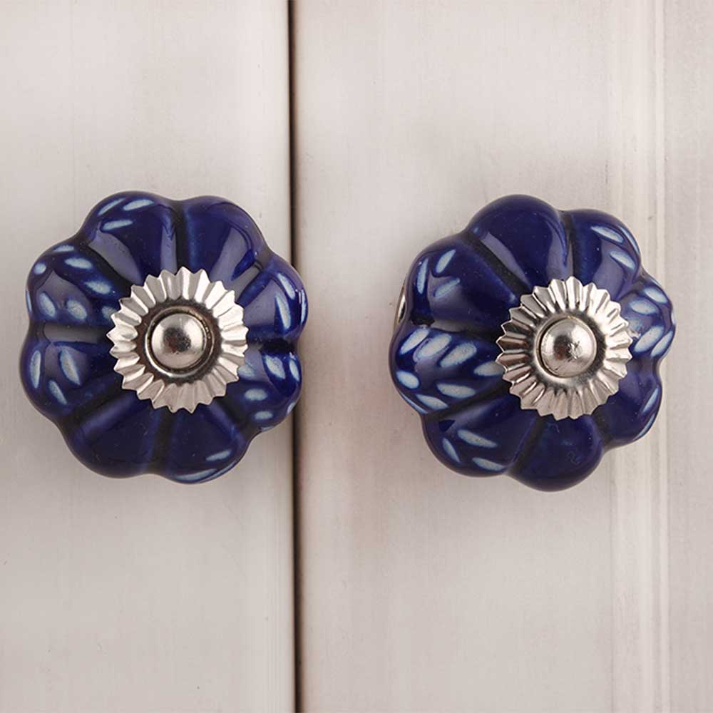 Navy Blue Cut Knob