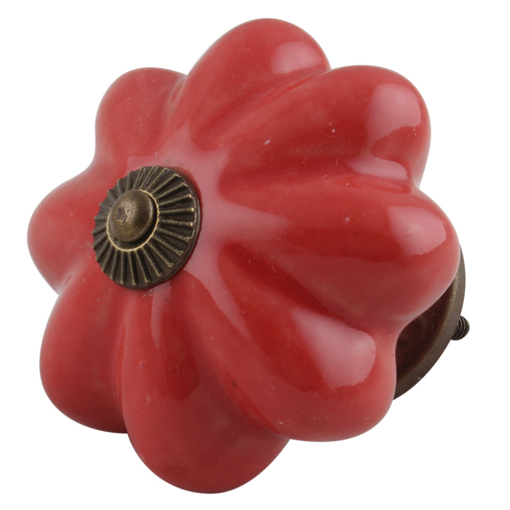 Solid Red Big Ceramic Dresser Knobs Online