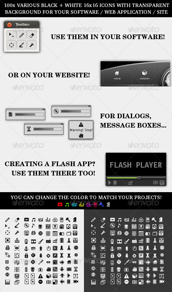 16x12 Pixel Icons » Stock Photos & Graphics