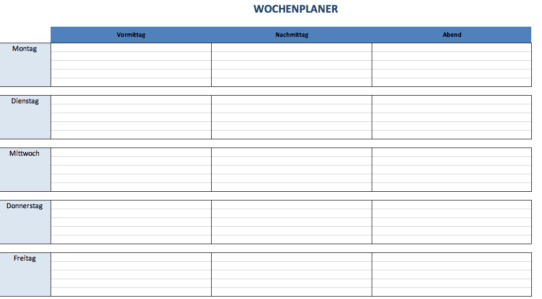Excel Terminplaner Vorlagen kostenlos