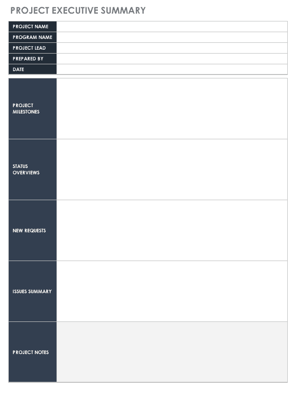 Free Executive Summary Templates Smartsheet