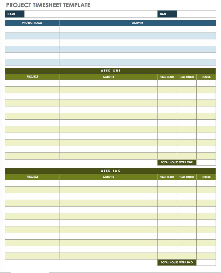 17 Free Timesheet and Time Card Templates Smartsheet