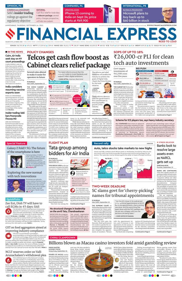 Financial Express Epaper English Epaper, Today's Business Newspaper