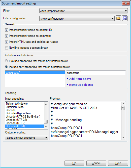 Java properties files (.properties) MemoQ