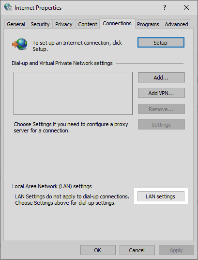Find Proxy Settings on Your Computer (for Local Testing parameters)