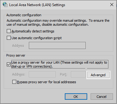 Find Proxy Settings on Your Computer (for Local Testing parameters)