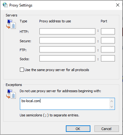 Find Proxy Settings on Your Computer (for Local Testing parameters)