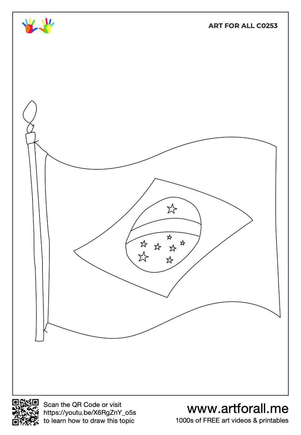 How to draw the National Flag of Brazil