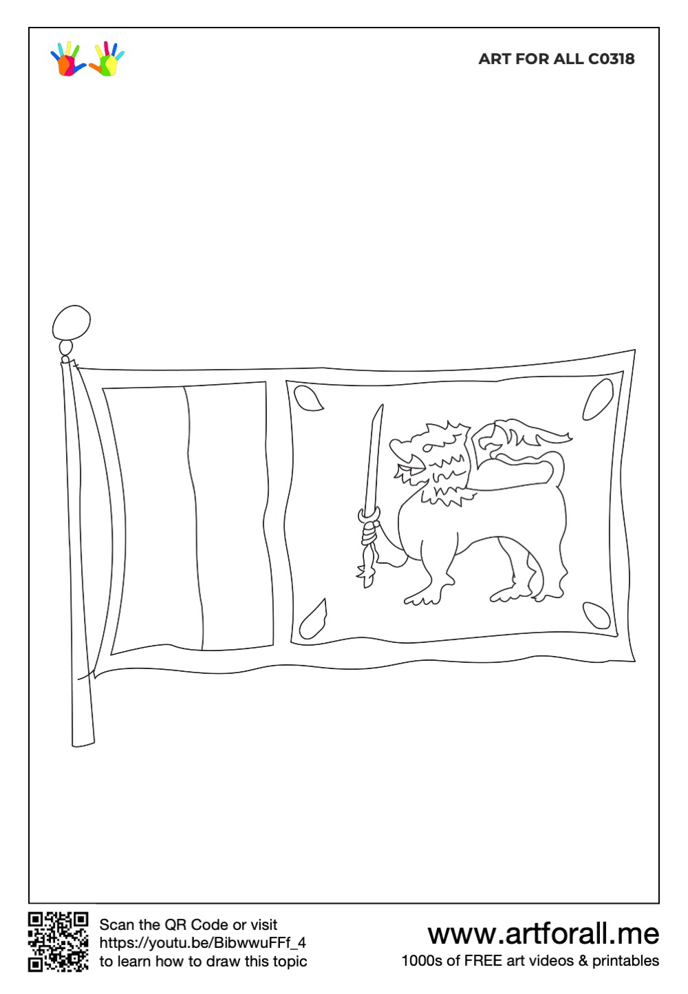 How to draw the National Flag of Sri Lanka