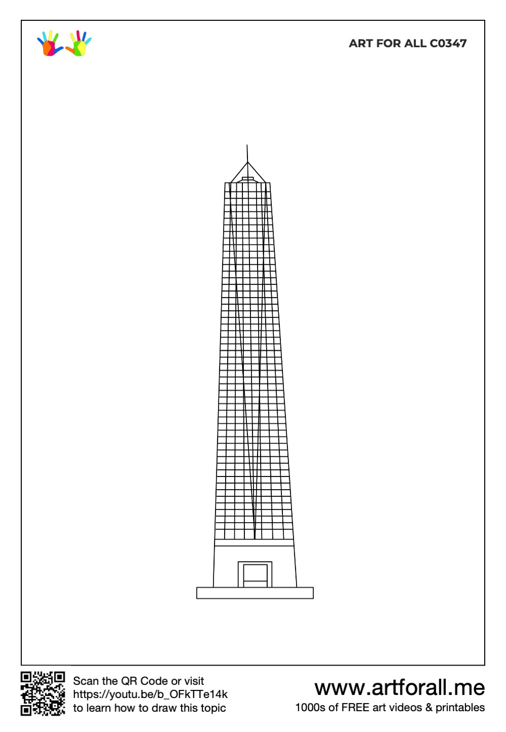 How to draw One World Trade Center, New York